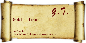 Göbl Timur névjegykártya